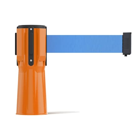 Retractable Belt Barrier Cone Mount Orange Case 11ft. Lt Blu Belt